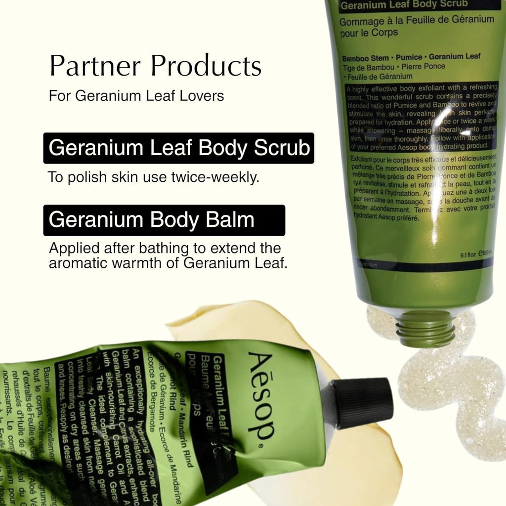Aesop Geranium Leaf Body Cleanser Refill | Gentle Shower Gel with Geranium, Mandarin and Bergamot Essential Oil Blend to Refresh & Balance Skin | 500 Ml / 16.9 Oz - Recyclable Bottle