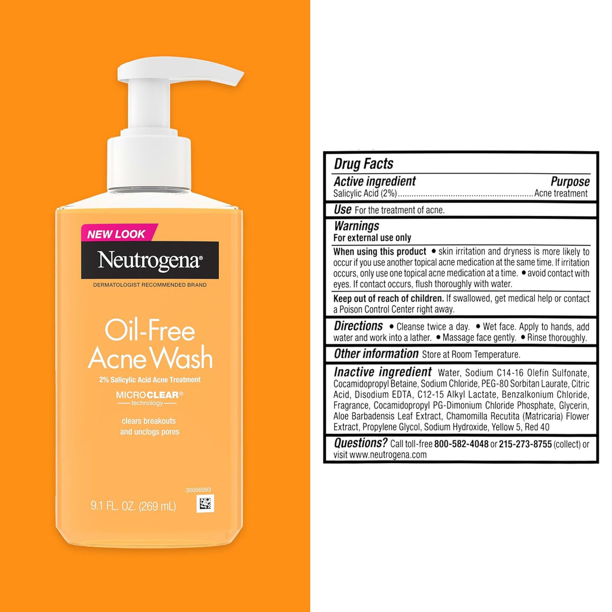 Oil Free Acne Face Wash, 9.1 Fl. Oz