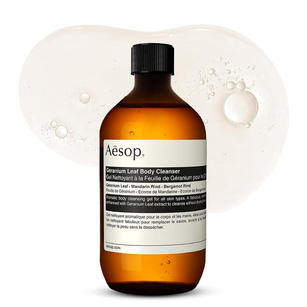 Aesop Geranium Leaf Body Cleanser Refill | Gentle Shower Gel with Geranium, Mandarin and Bergamot Essential Oil Blend to Refresh & Balance Skin | 500 Ml / 16.9 Oz - Recyclable Bottle