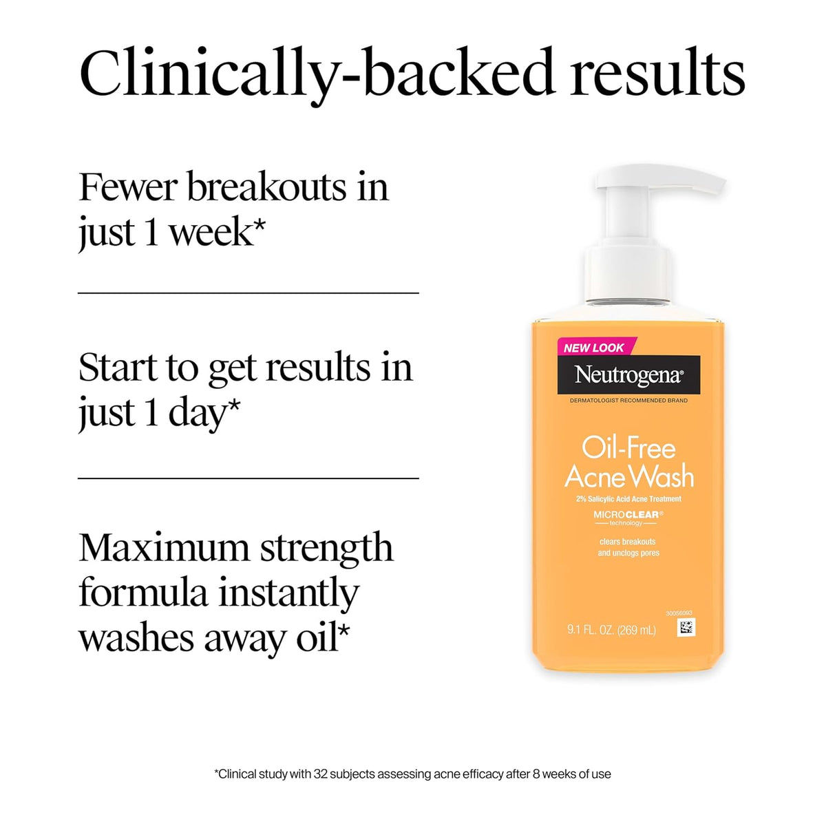 Oil Free Acne Face Wash, 9.1 Fl. Oz